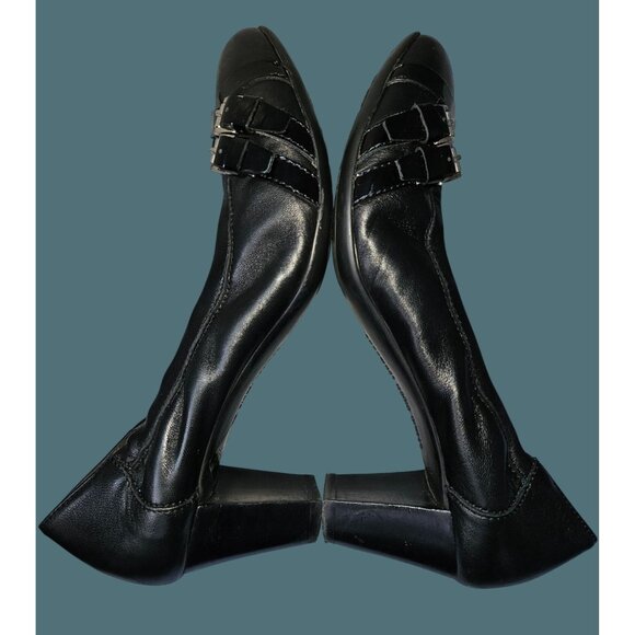 AGL Attilio Giusti Leombruni Belted Wrap Leather Pump Women Size 38 Classic - Picture 6 of 12